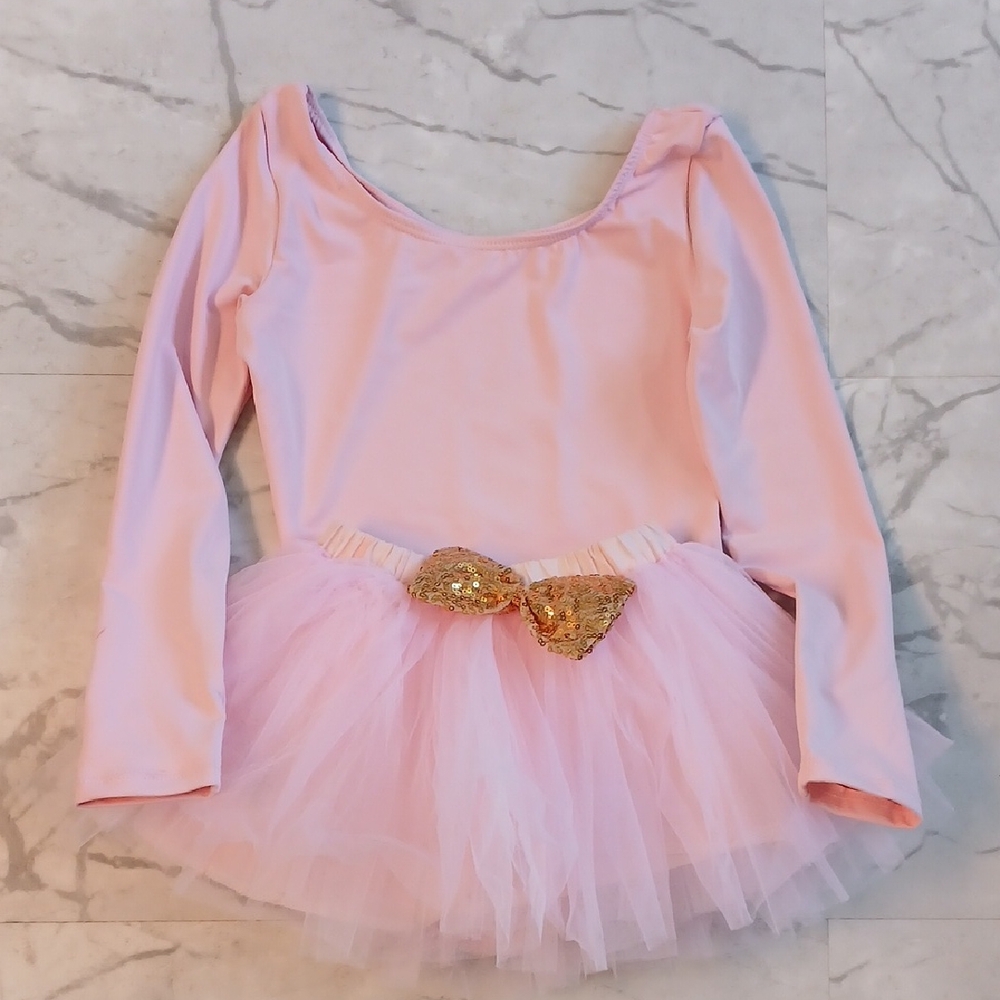 Girl's Pink Leotard with Matching Tulle Skirt
